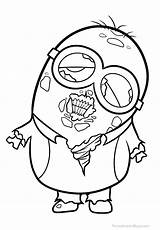 Minions Minion Zombie Disfrazado Divierten Animados Imatges sketch template