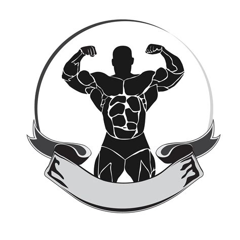 emblem bodybuilder icon illustrations creative market
