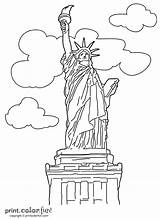 Liberty Statue Coloring Print sketch template