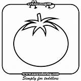 Tomato Vegetables Coloring Easy Pages Toddlers Printable Simple Print sketch template