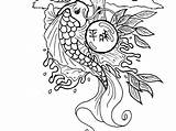 Koi Fish Coloring Pages Chinese Drawing Japanese Outline Tattoo Adults Printable Getdrawings Year Paintingvalley Print Getcolorings sketch template