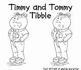 Timmy Tommy Coloring Tibble Pages Activity sketch template