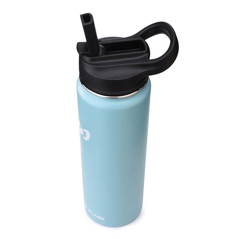 insulated stainless steel wide mouth water bottle  oz sky blue