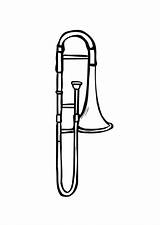 Trombone Malvorlage Trombón Kleurplaten sketch template