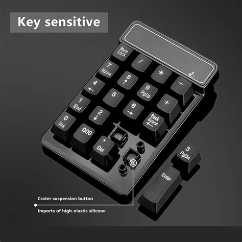 leshp  wireless mini numeric keypad  keys usb mini digital keyboard ultra light number pad