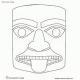 Totem Pole Coloring Pages Template Poles Printable Drawing Native Templates American Kids Sketch Wolf Animals Animal Faces Clipart Mask Print sketch template