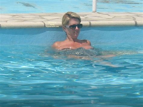 Bk French Busty Blonde Mature Sunbathing In Resort October 2009
