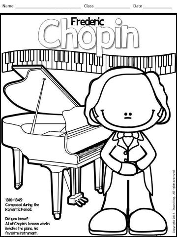 meet  composers set   coloring sheets coloring book