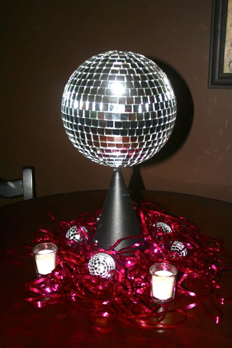 rotating disco ball centerpieces   party girl  disco