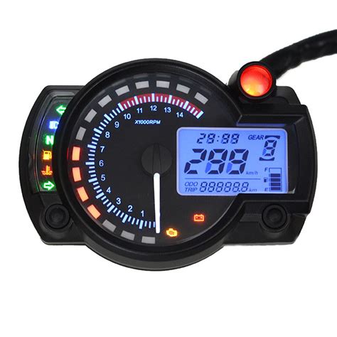 dewtreetali rpm motorcycle digital light digital gauge speedometer tachometer odometer