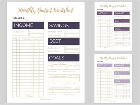 monthly budget printables   proven    pay