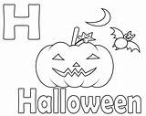 Coloring Letters Pages Halloween Letter Printable sketch template