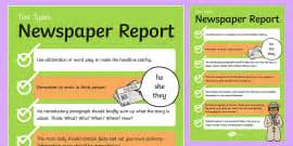 newspaper report planning teaching resources