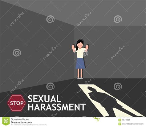 Sexual Harassment Poster With Girl Stock Vector