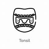 Editable Tonsil sketch template