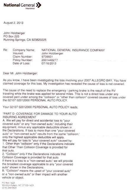 insurance denial letter  printable documents