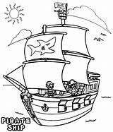 Colorear Barco Pirata Divertido Piratas Barcos Cannon sketch template