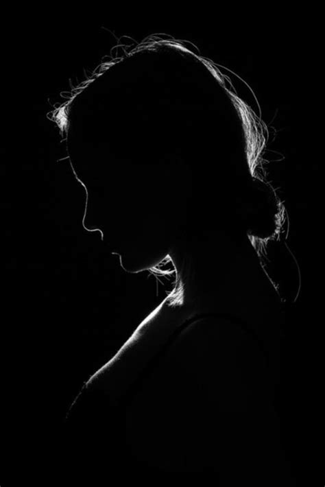 Beautiful Woman In Profile Photography Shadow And Light Silhouette