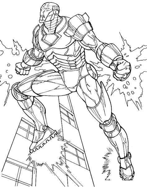 iron man flying coloring page
