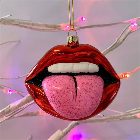 licking lips xmas tree decoration by lime lace