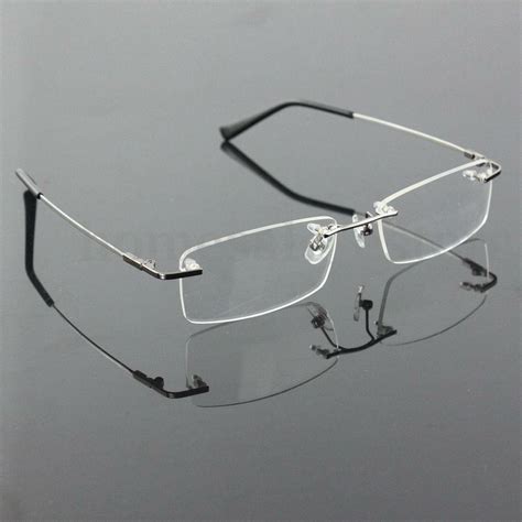 rimless glasses lightest rx optical eyeglasses memory titanium