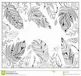 Stylized Feathers sketch template