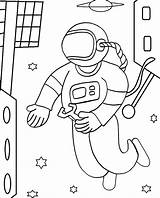 Astronaut Coloring Pages Kids Printable Space Color Cool2bkids Astronauts Children Print Drawing Moon sketch template