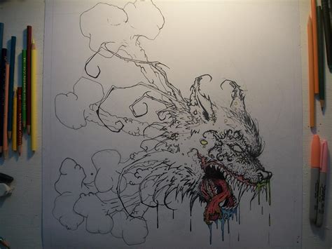 zombie wolf drawing  asdreamsdie dragoart