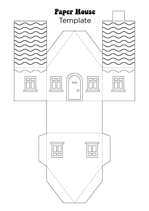 printable  paper house template printable templates