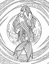Coloring Mermaid Pages Adults Adult Unicorn Detailed Printable Mystical Mythical Colouring Sheets Book Fenech Selina Fairy Mermaids Print Elf Clever sketch template