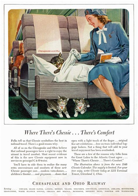 remarkably retro “chessie” chesapeake and ohio railway 1948 cats
