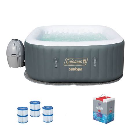 Coleman Saluspa Inflatable Jacuzzi Hot Tub W Spa Chlorine