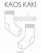 Coloring Socks Pair Dirty Kaos Kaki Print Outline Twistynoodle Favorites Login Add Ll sketch template