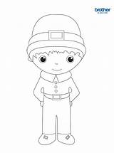 Pilgrim Boy Coloring Brother sketch template