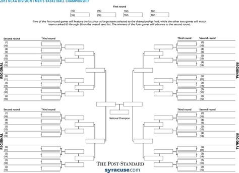 ncaa selection sunday print  blank bracket  alcom