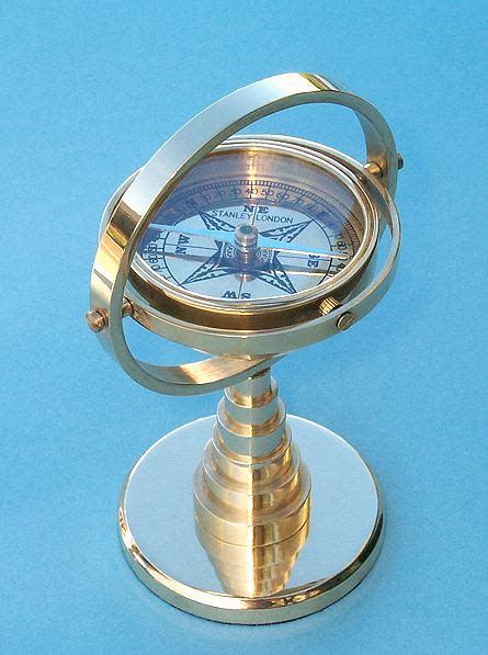 Solid Brass Gimbaled Desk Stand Compasses From The Brass