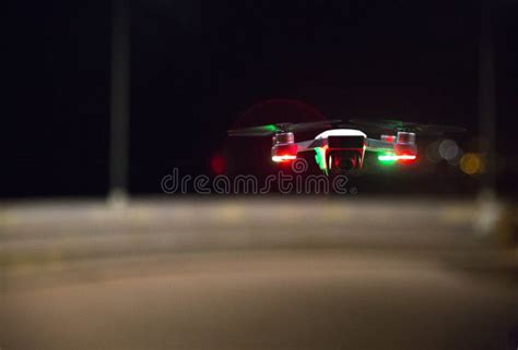 fly drone   night stock image image  multicopter