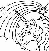Unicorn Rainbow Coloring Pages Printable Color Getcolorings Print sketch template
