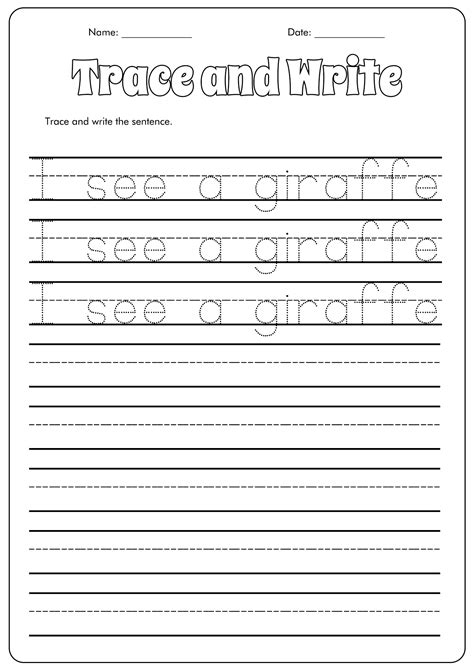 images  practice writing words worksheets kindergarten