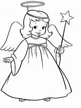 Coloring Angels Christmas Pages Angel Printable Print Drawing Drawings Clipart Line Color Clip Kids Outline Printables Stocking Cliparts Colouring Simple sketch template