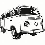 Kombi Combi Vector T2 Camper Silhouette Beetle T1 T3 Fusca T6 Animados Microbus Toile Getdrawings Salvo Bulli Anos Clipground Carro sketch template