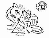 Fluttershy Coloring Pony Little Print sketch template