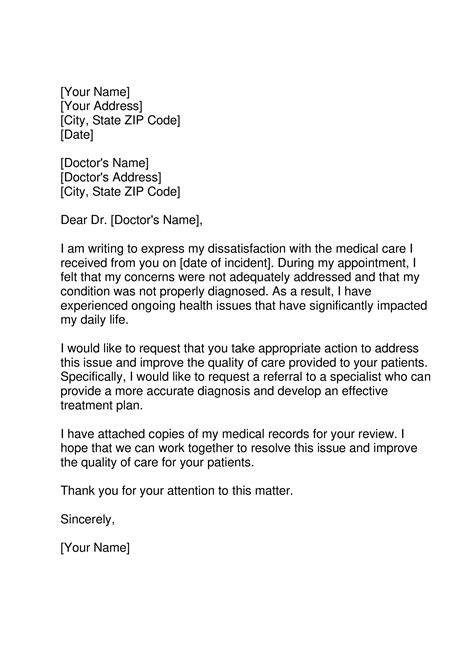complaint letter  doctor forms docs