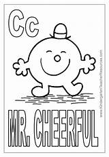 Mr Men Cheerful Pages Coloring Big sketch template