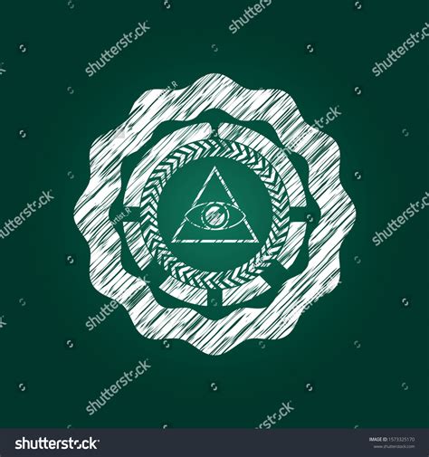 illuminati pyramid icon drawn   chalkboard royalty  stock vector  avopixcom