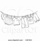 Clothes Line Laundry Drying Air Clipart Lineart Illustration Visekart Royalty Vector Clip 2021 sketch template