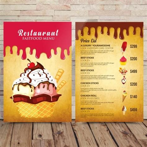 restaurant dessert menu template download on pngtree ice cream menu