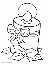 Coloring Pages Christmas Candle Printable Holidays sketch template
