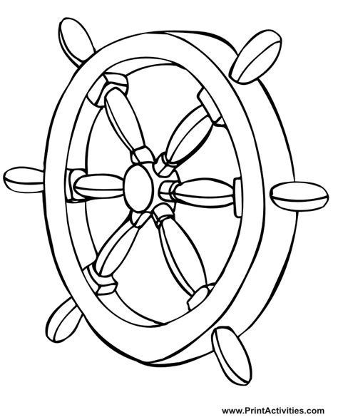 boat coloring page helms steering wheel coloring home