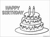 Birthday Cake Pages Coloring Happy Color sketch template